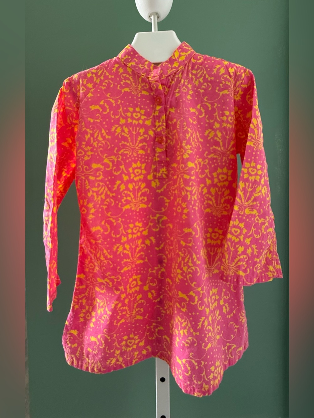 Three Islands Kid’s Pink and Yellow Batik Tunic Top